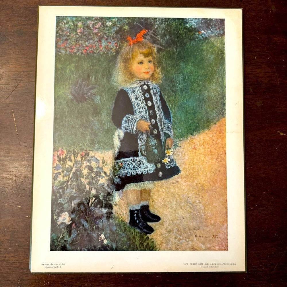Renoir "A Girl with a Watering Can" 1876 National Gallery Art Lithograph Print